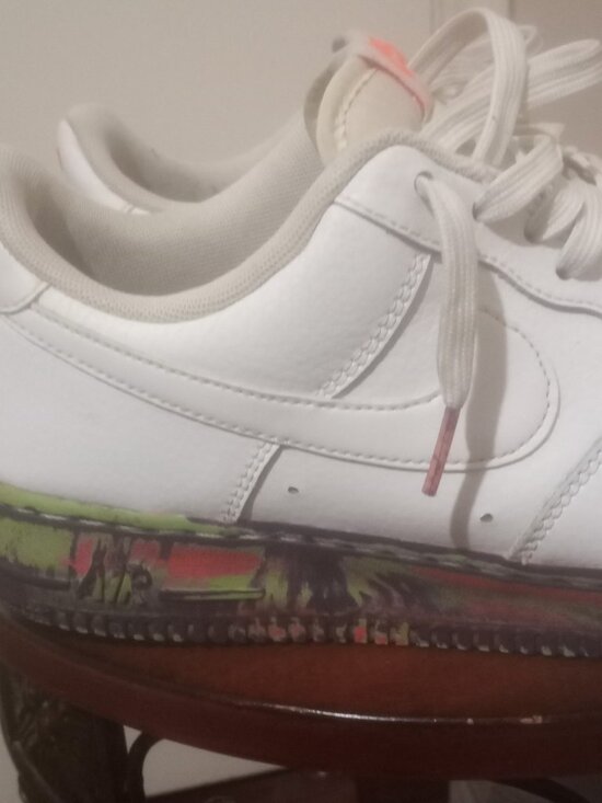 Nike Air Force 1 Marble Color Swirl White Sneakers Men\'s Size 9 AJ9507-100 main image 12
